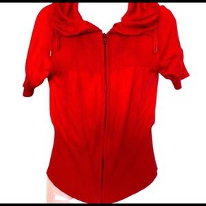 JONES NEW YORK SPORT PETITE ZIP FRONT SWEATER • SHORT SLEEVE • sz SP